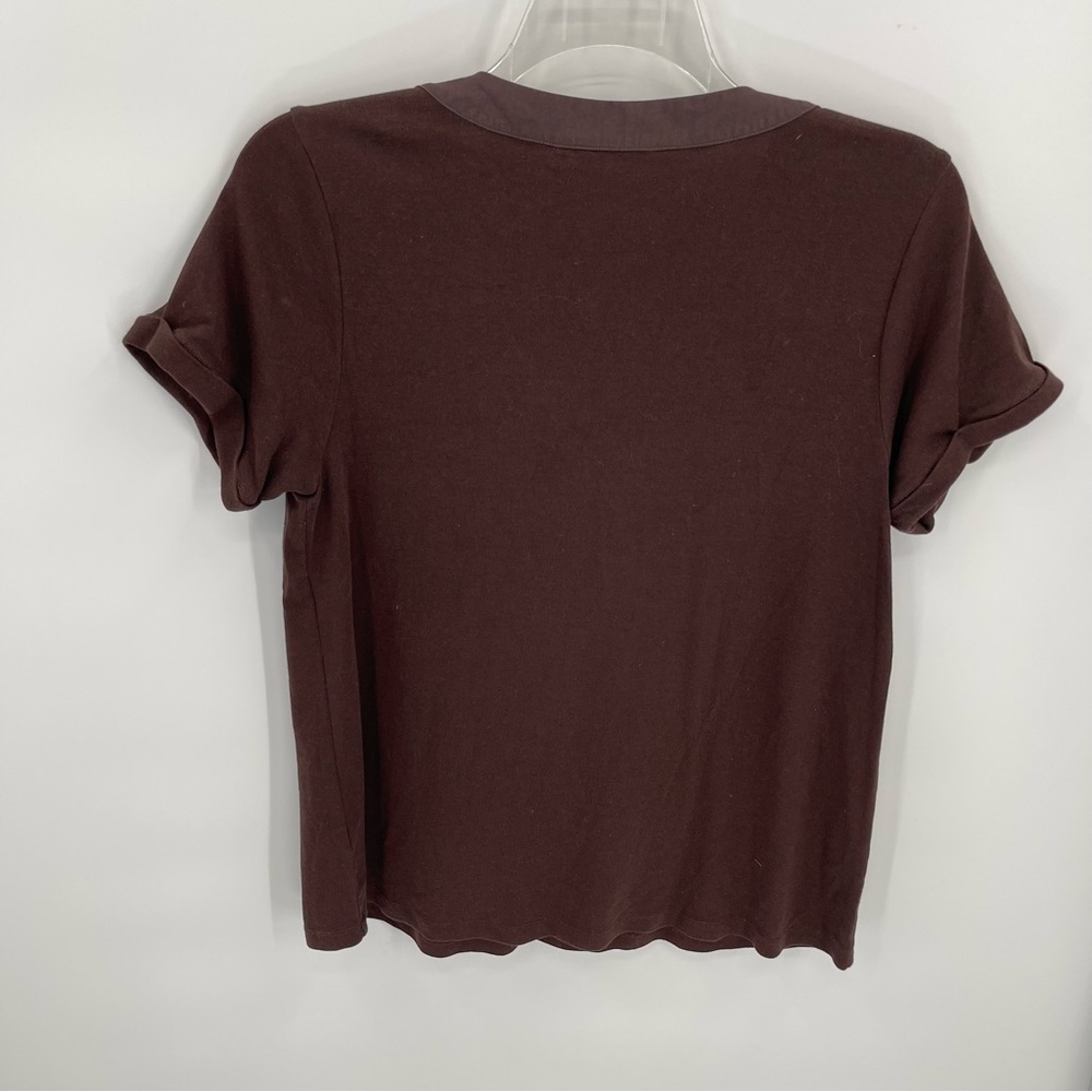Soft Surroundings Dark Brown Blouse with Button Accents - Picture 7 of 7